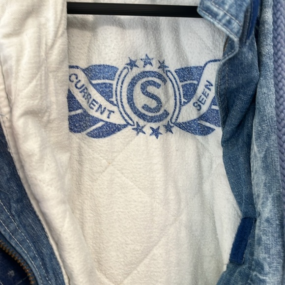 Vintage Current Seen Acid Wash Quilted jacket / shacket. Oversized Large - Picture 3 of 7